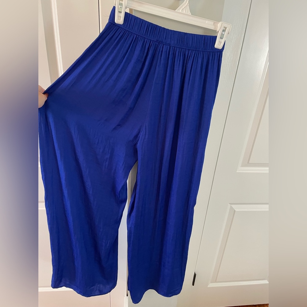 Stunning new blue silky Jennifer Lopez pants
